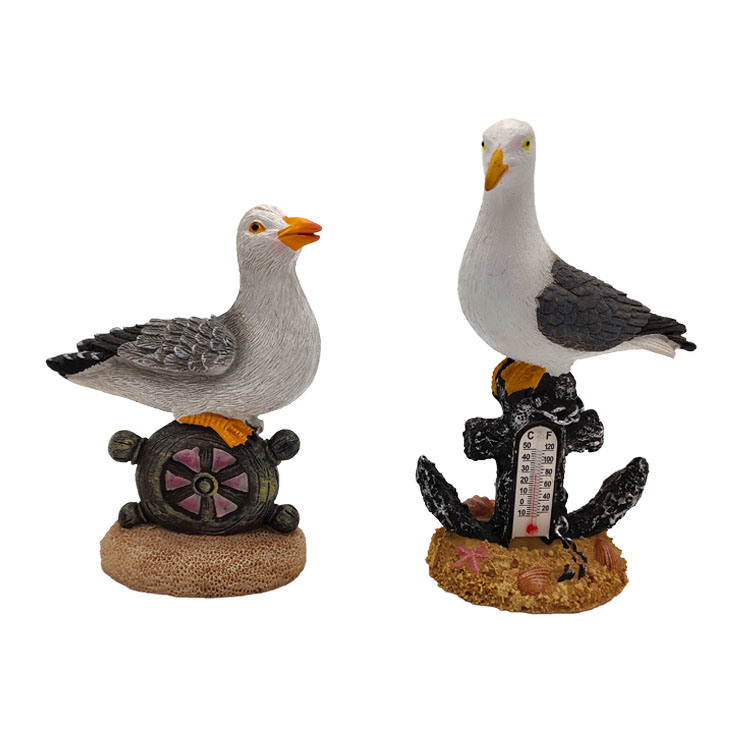 Beach Themed Decoration Nautical Craft Polyresin Figurine Home Decor Resin Seagull Statue