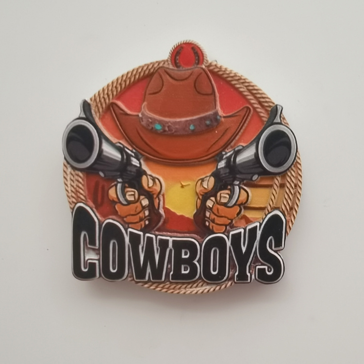 Resin Refrigerator Magnet Retro Western Cowboy Tourist Souvenir Fridge Magnet