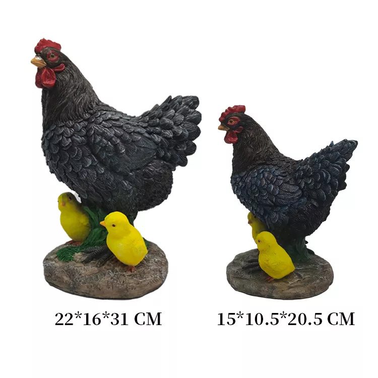 High Quality Custom Animal Sculpture Resin Chicken Garden Statues