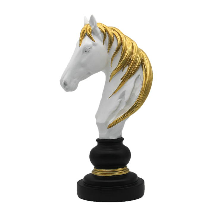 Factory Wholesale Living Room Decoration Animal Figurine Horse Head Sculpture Resin Statue