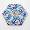 Custom Stone Coaster Embossed Printing Ceramic Hexagon Coaster