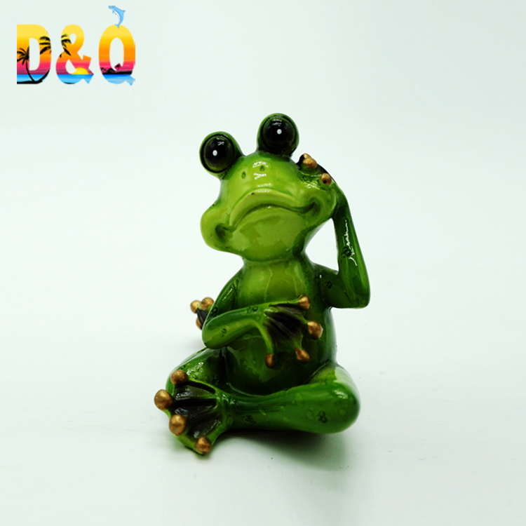 Custom Animal Figurine Resin Frog Statue Yoga Frog for Home Decor