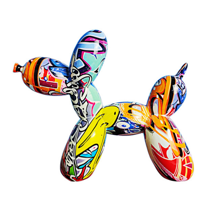 Modern Home Decor Colorful Dog Statue Resin Balloon Dog Sculpture