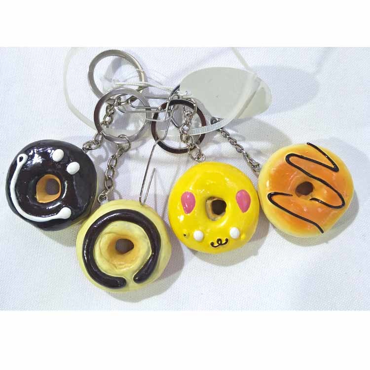 Creative Custom Shape Hamburger Food Resin Keychain for Gift