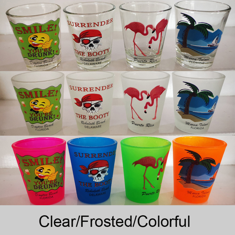 Wholesale 1.5 Oz Promotional Custom Logo Decal Printing Shot Glass