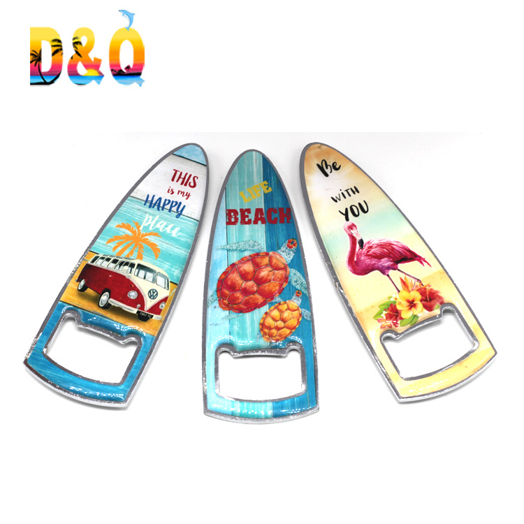 Custom Logo Epoxy Metal Souvenir Surfboard Bottle Opener