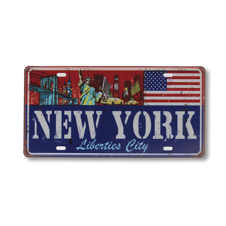 Custom Embossed Tourist Souvenir Aluminum License Plate Fridge Magnet