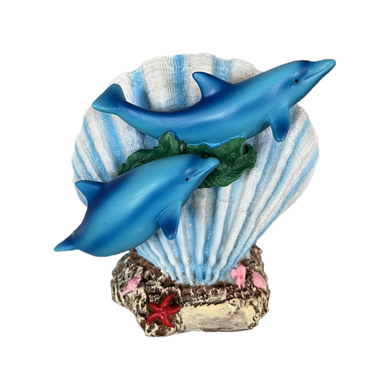 Sea World Souvenir Resin Dolphin Snow Globe Coral Reefs Statue Nautical Ocean Marine Decor Figurine