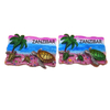 Wholesale Custom Resin Turtle Beach Tourist Gift Magnet African Zanzibar Souvenir Fridge Magnet