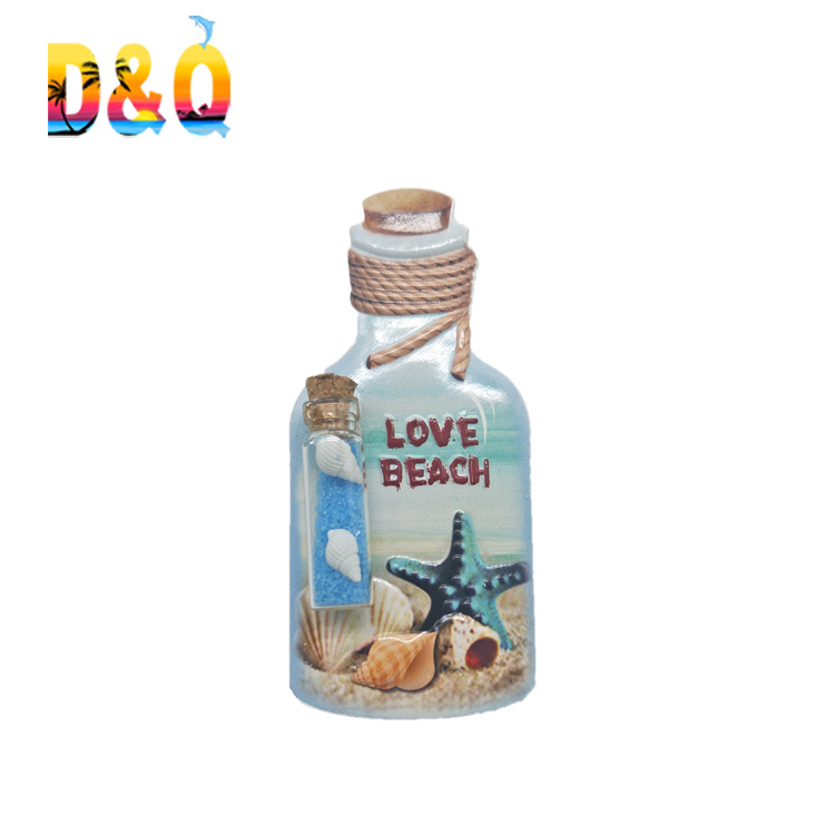 Customized Tourist Resin Bottle Shaped Maritime Gifts Nautical Souvenir Fridge Magnet