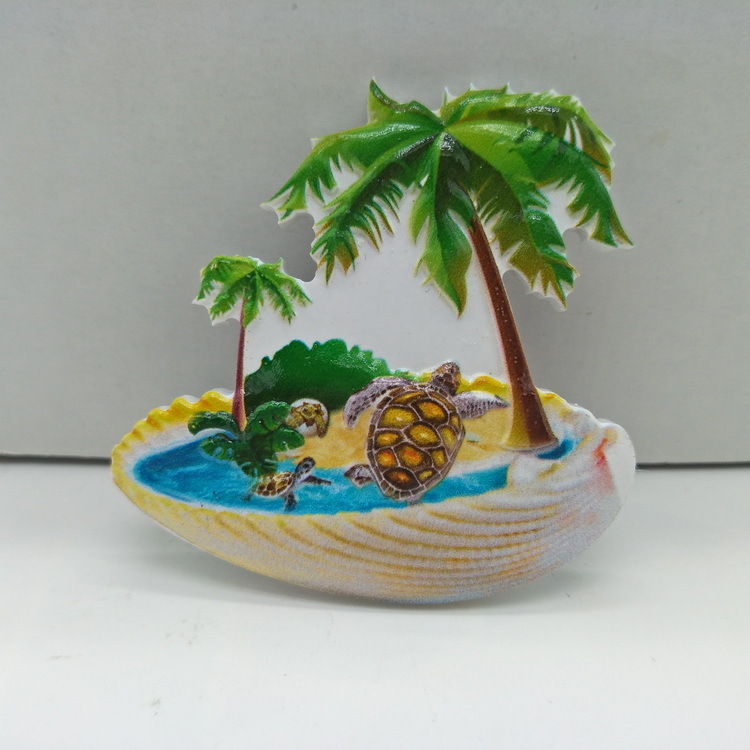 Custom Resin Printing Beach Souvenir Palm Tree Martinique Souvenir Fridge Magnet