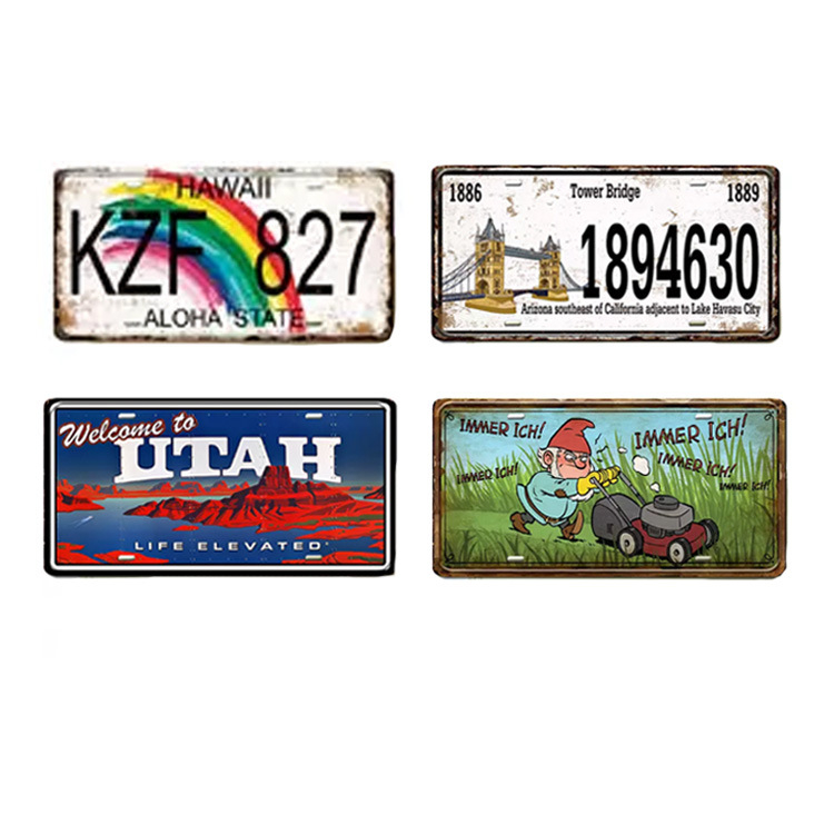 Custom Printed Aluminum Metal Fridge Magnet City Souvenir License Plate Magnet