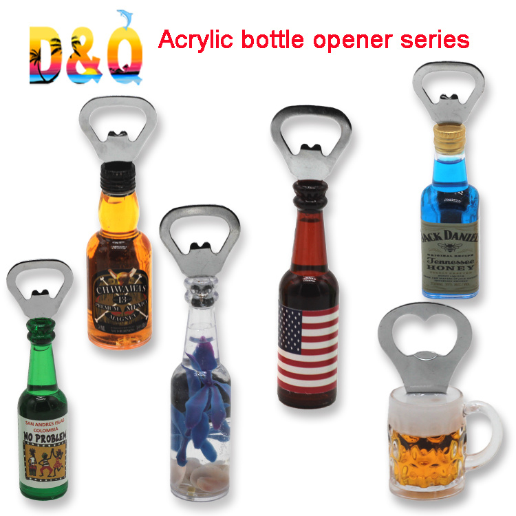 Creative Souvenir Gift Home Decoration PVC Fridge Magnets Beer Bottle Opener