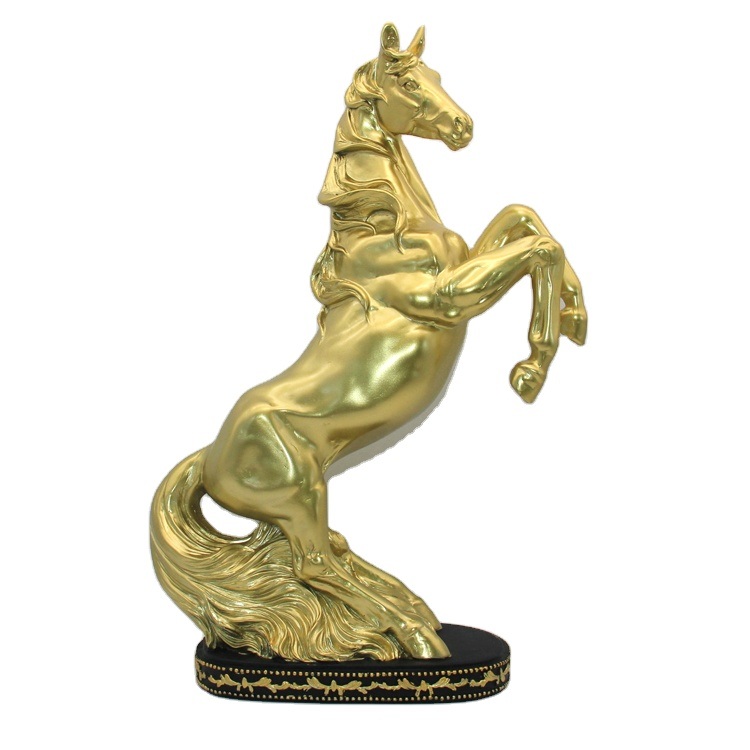 Modern Golden Horse Statue Resin Horse for Indoor Home Decor