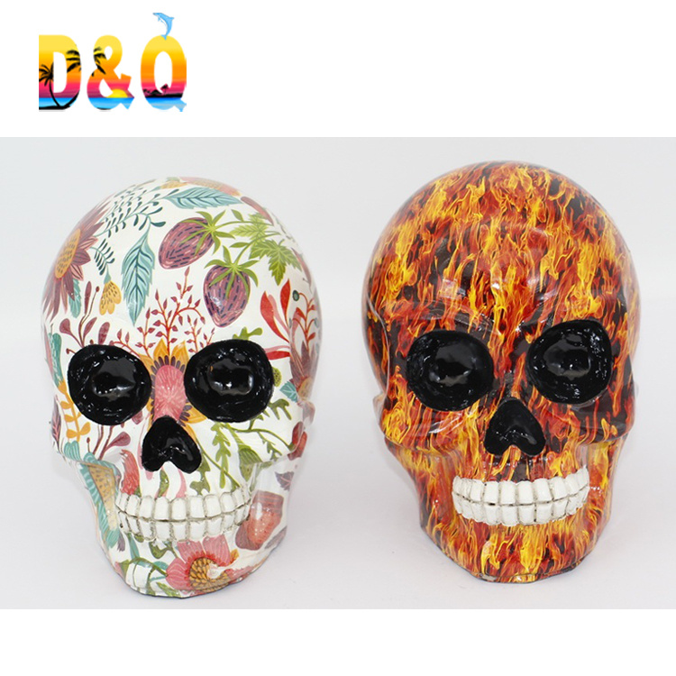 Colorful High Quality Skull Head Modern Home Decor Resin Skull Decor