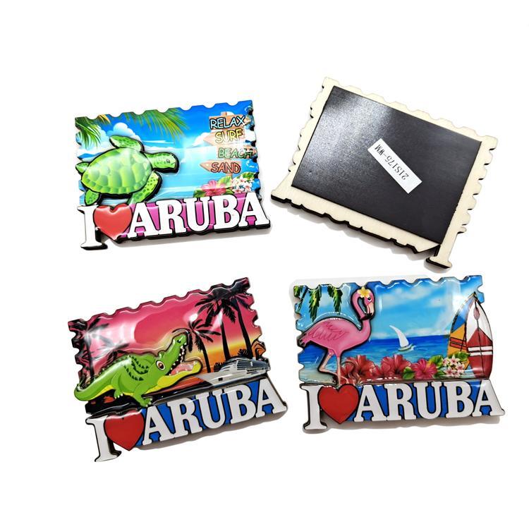 Wholesale Custom EVA Epoxy Tourist Beach Turtle Flag Puerto Rico Souvenirs Fridge Magnet