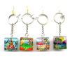 Custom Beach Tourist Souvenir Gift Glass Key Chains