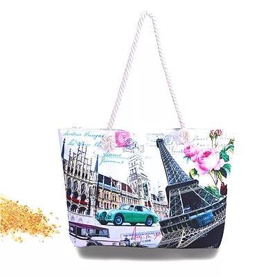 Factory Wholesale Reusable Large Portable Canvas Beach Travel London Souvenir Shopping Tote Bag