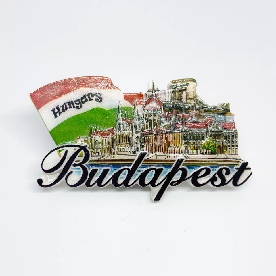 Custom Resin 3D Printing Tourist City Views Hungary Budapest Souvenir Fridge Magnet