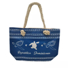 Custom Turtle Sea Printed Canvas Beach Tote Bag Women Summer Beach Bag Cotton Rope Handbag