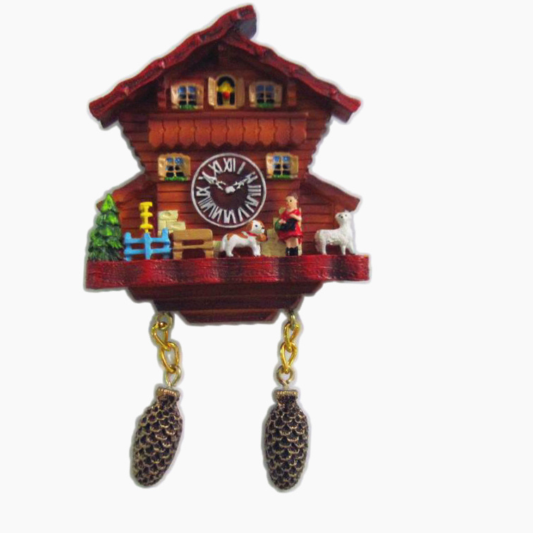 Resin Handmade Painted Austria Germany Cuckoo Clock Souvenir Fridge Magnet