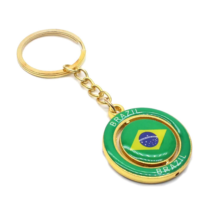 Wholesale Women Bag Pendant Keychain Epoxy Metal Tourist Souvenir Brazil Rotating Keychain