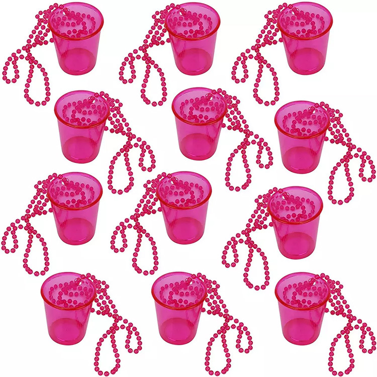 Customized Logo Promotion Gift Shot Glass Necklace for Party Decoration