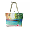 Custom Printed Logo Beach Travel Shopping Handbag Print Souvenir Canvas Tote Shoulder Bag