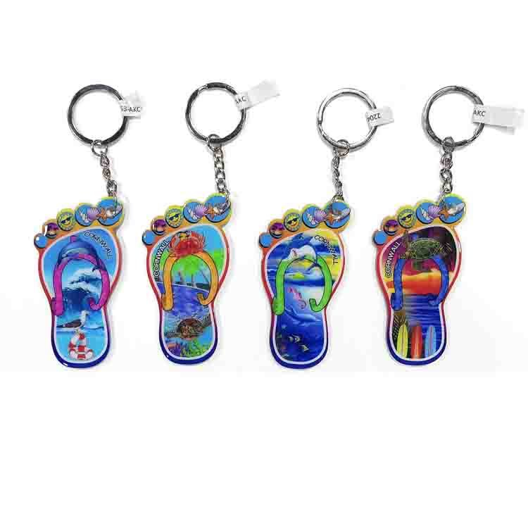 Custom Printing Beach Tourist Souvenir Keychain Epoxy Acrylic Hawaii Keychain