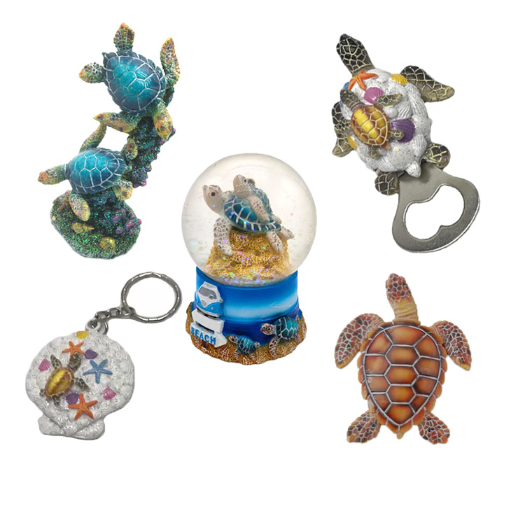 Beach Travel Resin Statue Snow Globe Turtle Gift and Souvenir