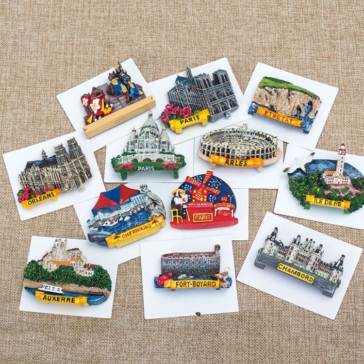 Customized Souvenirs for European Tourist Attractions Notre Dame, France Souvenir Fridge Magnet