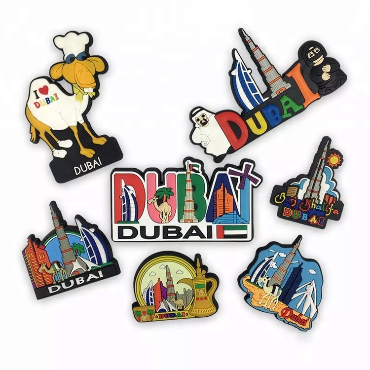 Customized Dubai Souvenir Soft PVC Magnet Souvenir Rubber Fridge Magnet