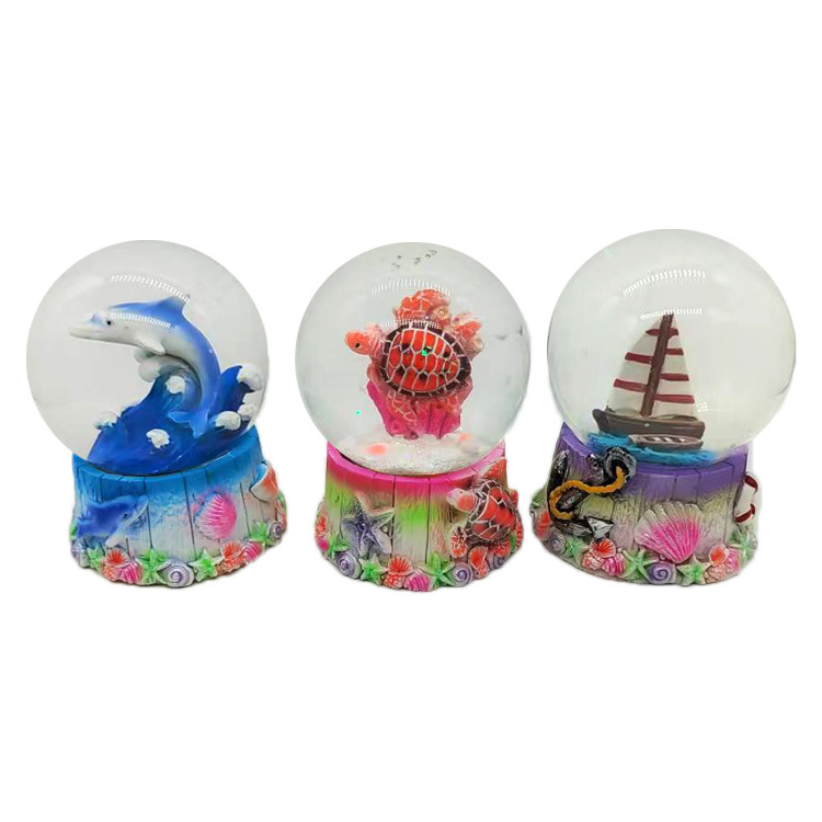 Wholesale Custom Resin Souvenir Nautical Ocean Boat Sailboat Anchor Lighthouse Snow Globe