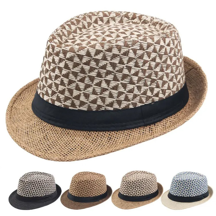 Wholesale Fashion Women Beach Hat Summer Custom Logo Striped Big Wide Brim Straw Hat