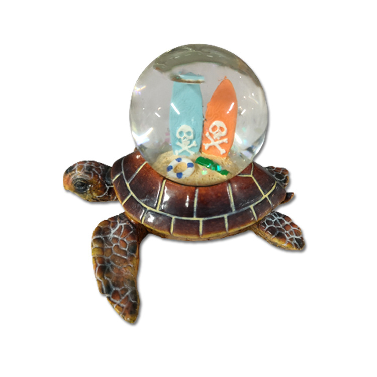 Custom Resin Animal Glass Snow Ball Water Ball Beach Souvenir Sea Turtle Snow Globe