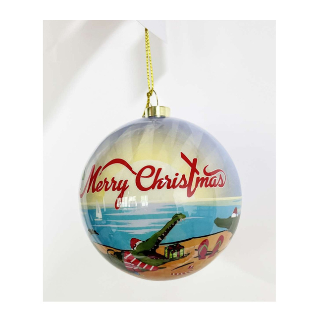 Custom Printing Beach Christmas Ornament Plastic Foam Christmas Ball