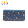 Custom Printing Zipper Large Card Holder Purse Woman Leather Long Wallet