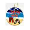 Wholesale Custom Printing Beach Souvenir Ceramic Christmas Ornament