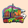 Custom Logo Epoxy PVC Wood Tourist Gift Macau Souvenir Fridge Magnet