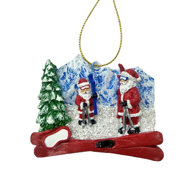 Wholesale Custom Resin Christmas Tree Pendant Ski Christmas Ornaments