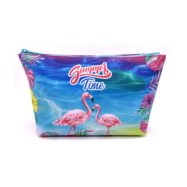 Wholesale Beach Design Women PU Leather Travel Toiletry Bag Custom Logo