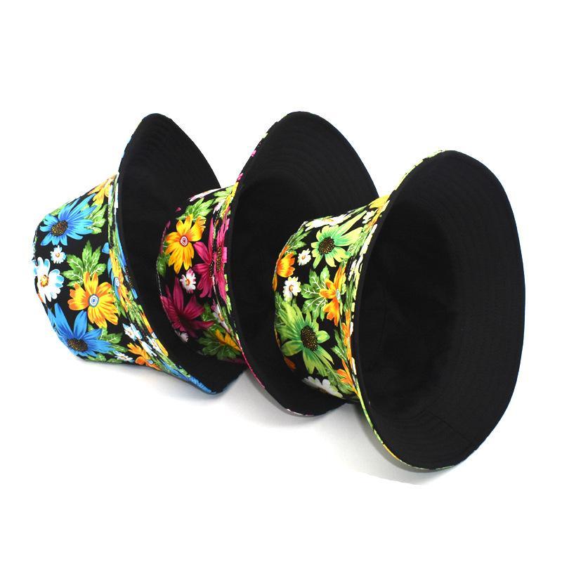 Wholesale Beach Souvenir Hawaii Tropical Flower Floral Printing Bucket Hat