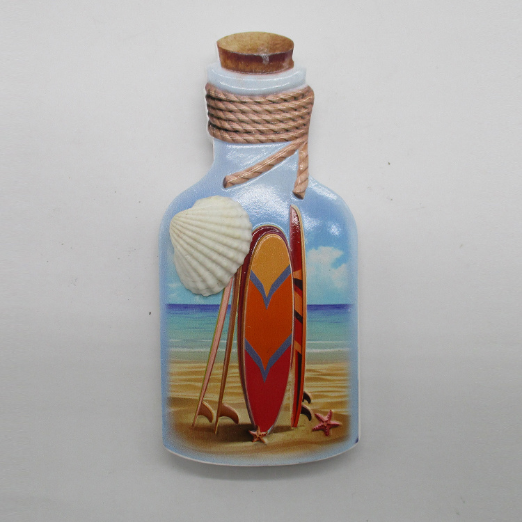 Custom Printed Nautical Style Resin Souvenir Fridge Magnet with Shell