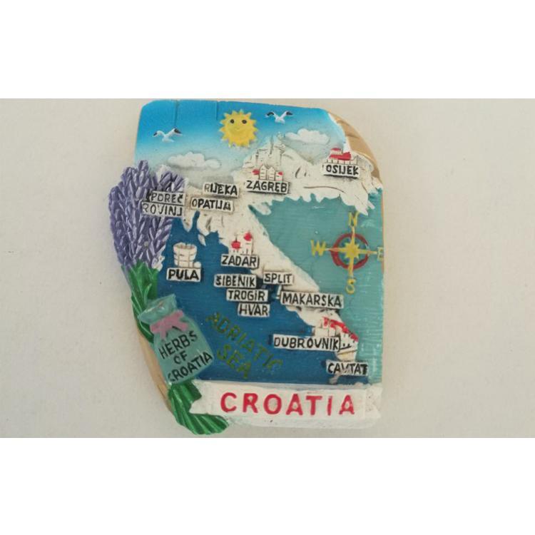 Custom Map Design Resin 3D Croatia Souvenir Fridge Magnet