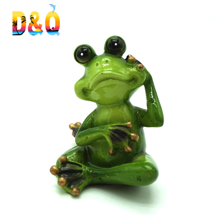 Custom Animal Ornament Resin Frog Statue for Home Decor