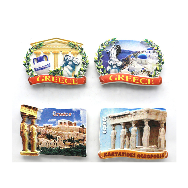 Custom Logo Resin Greece Mykonos Souvenir Fridge Magnet