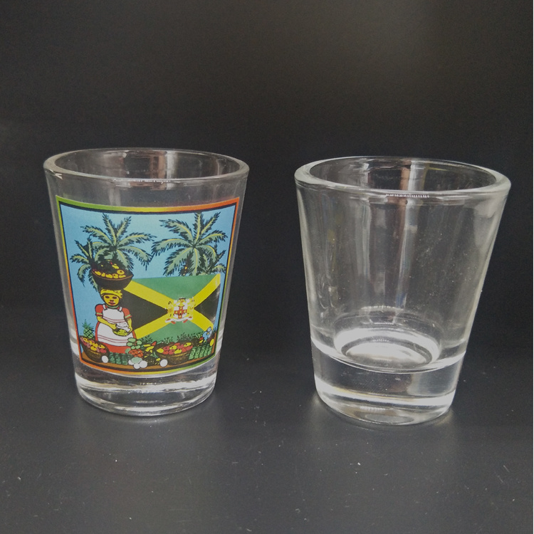 Tourist Souvenir Decal Design Customised Small Shot Glasses