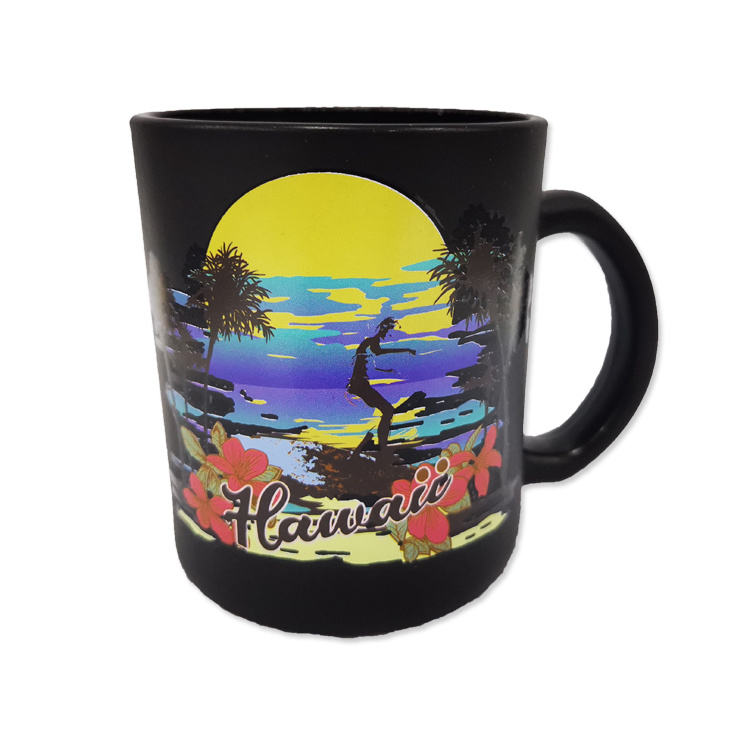 Beach Souvenir Design Custom Logo Black Coffee Mug