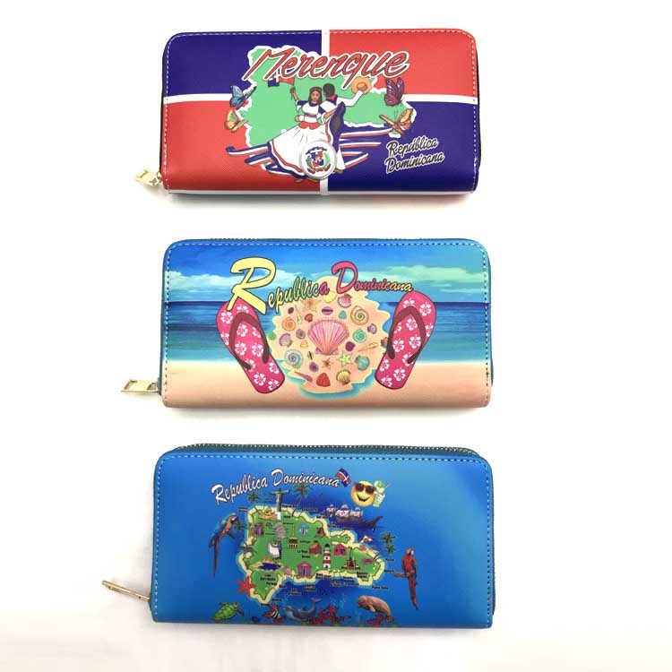 Custom Printing Pattern Tourist Beach Souvenir PU Leather Coin Pouch Turtle Coin Bag Wholesale