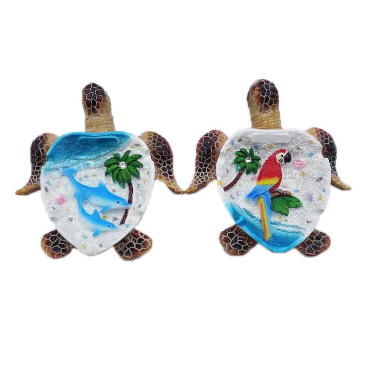 Hot Sale Hand Painting Customized Souvenir Gifts Polyresin Resin Turtle Cigarette Ashtray